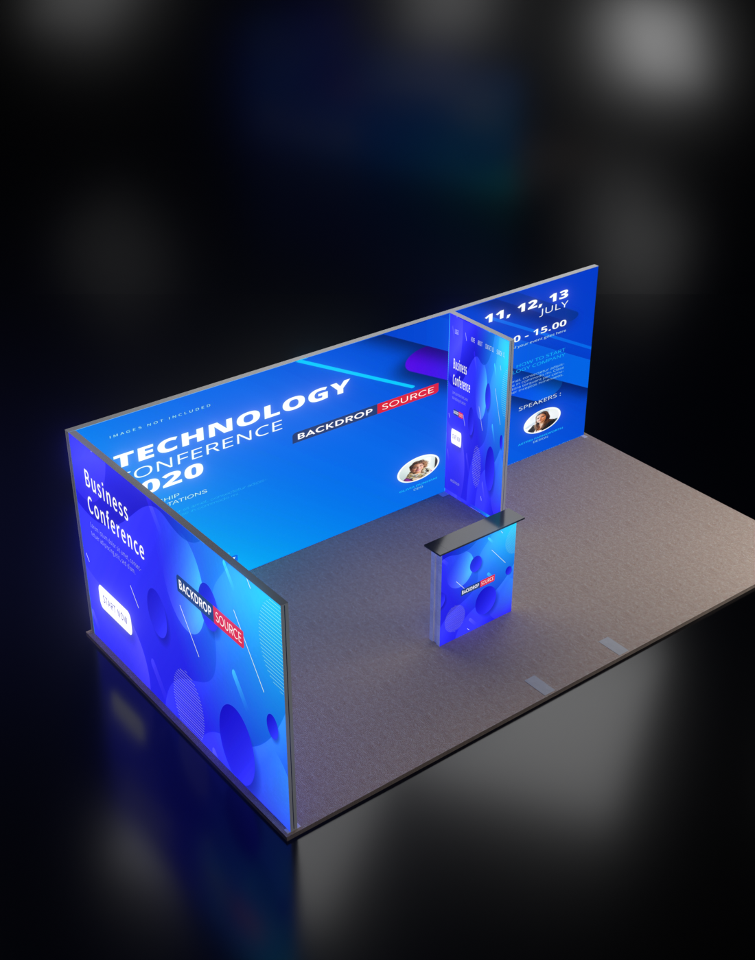 Espositore modulare SEG Lightbox da 20 piedi per fiere - Modello 5