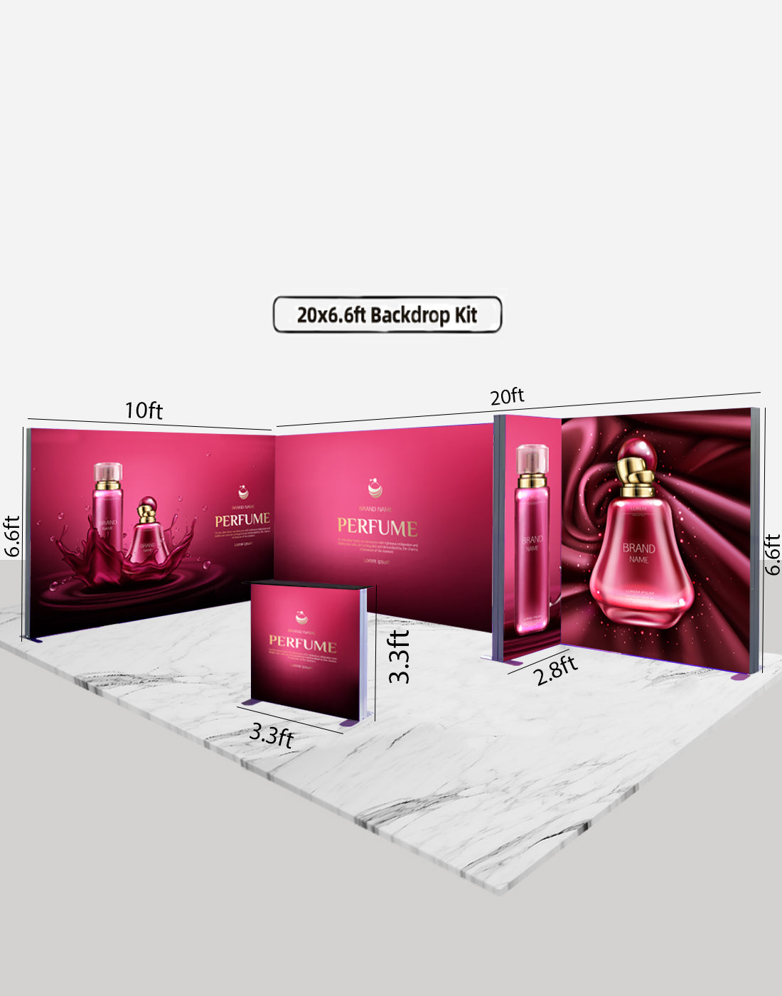 Espositore modulare SEG Lightbox da 20 piedi per fiere - Modello 5