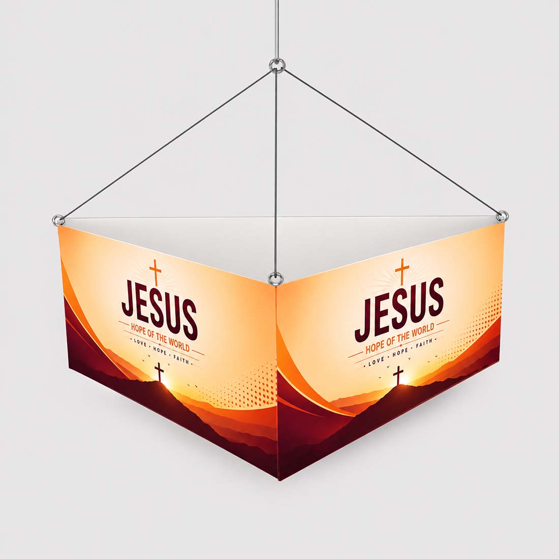 Church Triangle Hanging Banner
