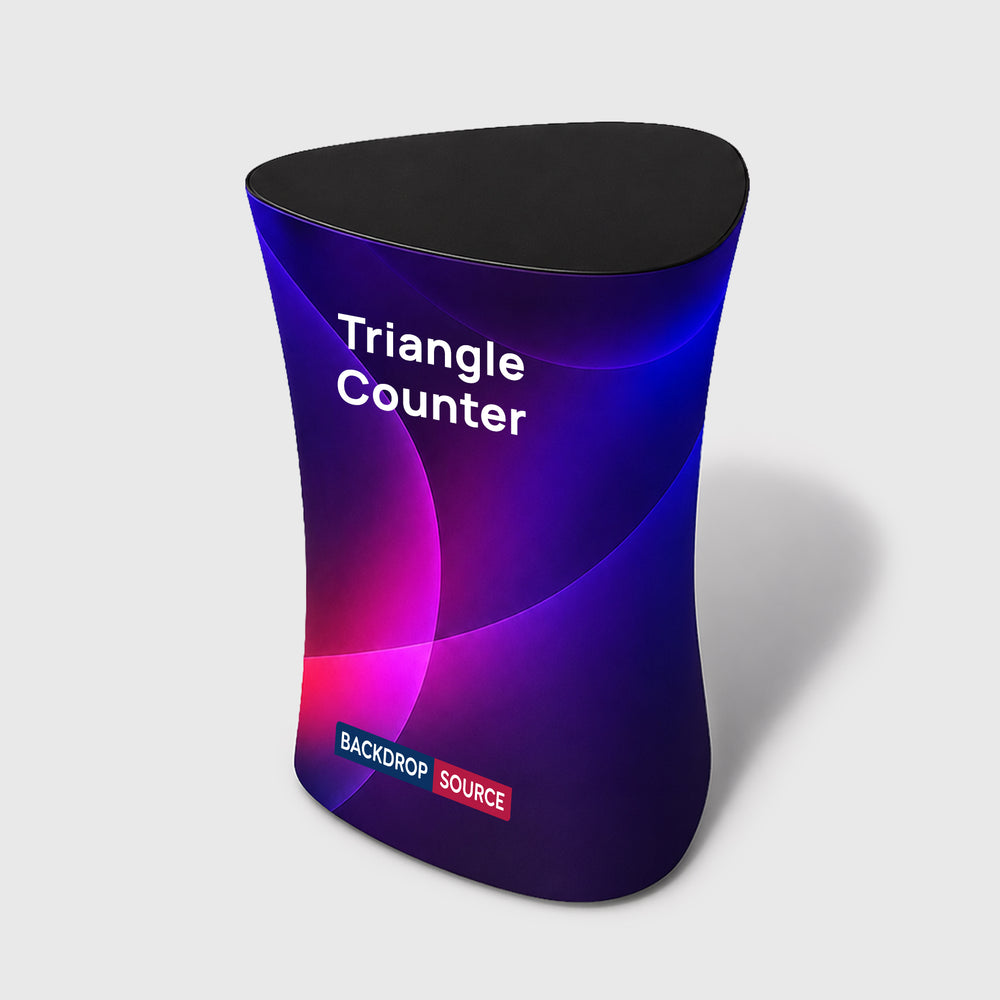 Mostrador de exhibición de tela triangular (para exhibiciones en podios y stands)