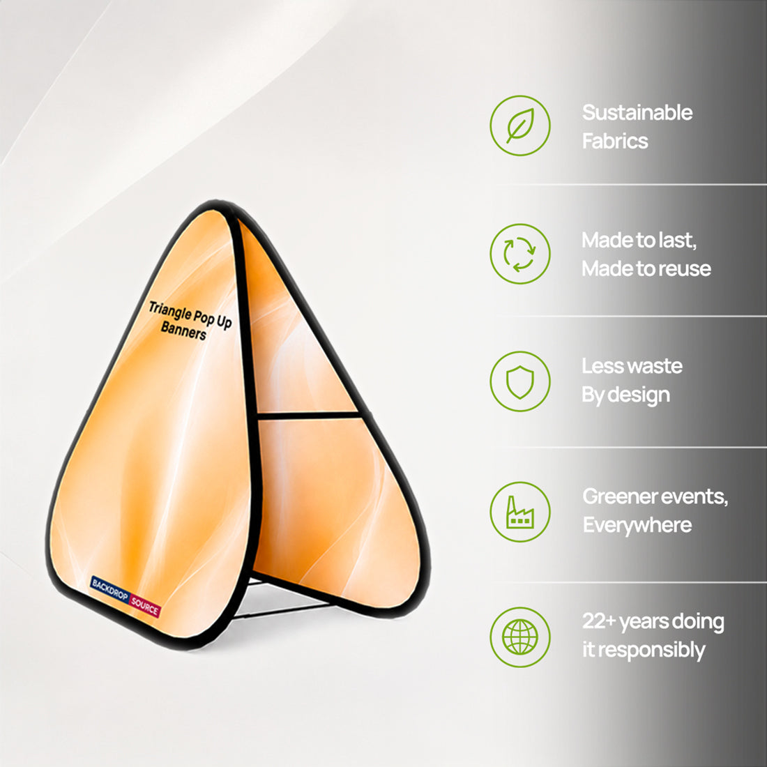 Triangle Fabric Pop Up Banners (Double Side Printed)