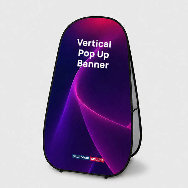 Banners verticales emergentes (impresos a doble cara)
