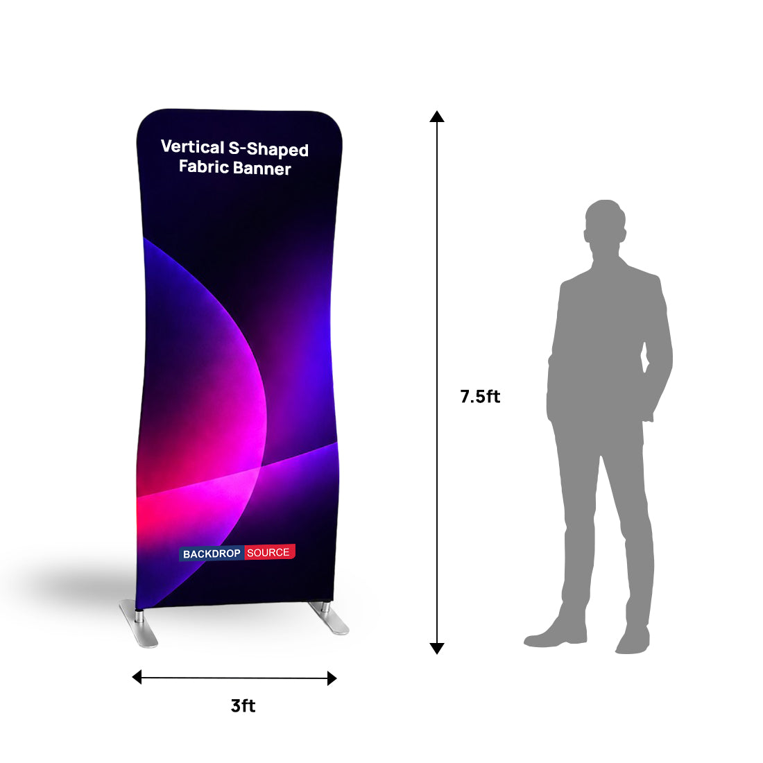 Vertical S-Shaped Fabric Banner Display