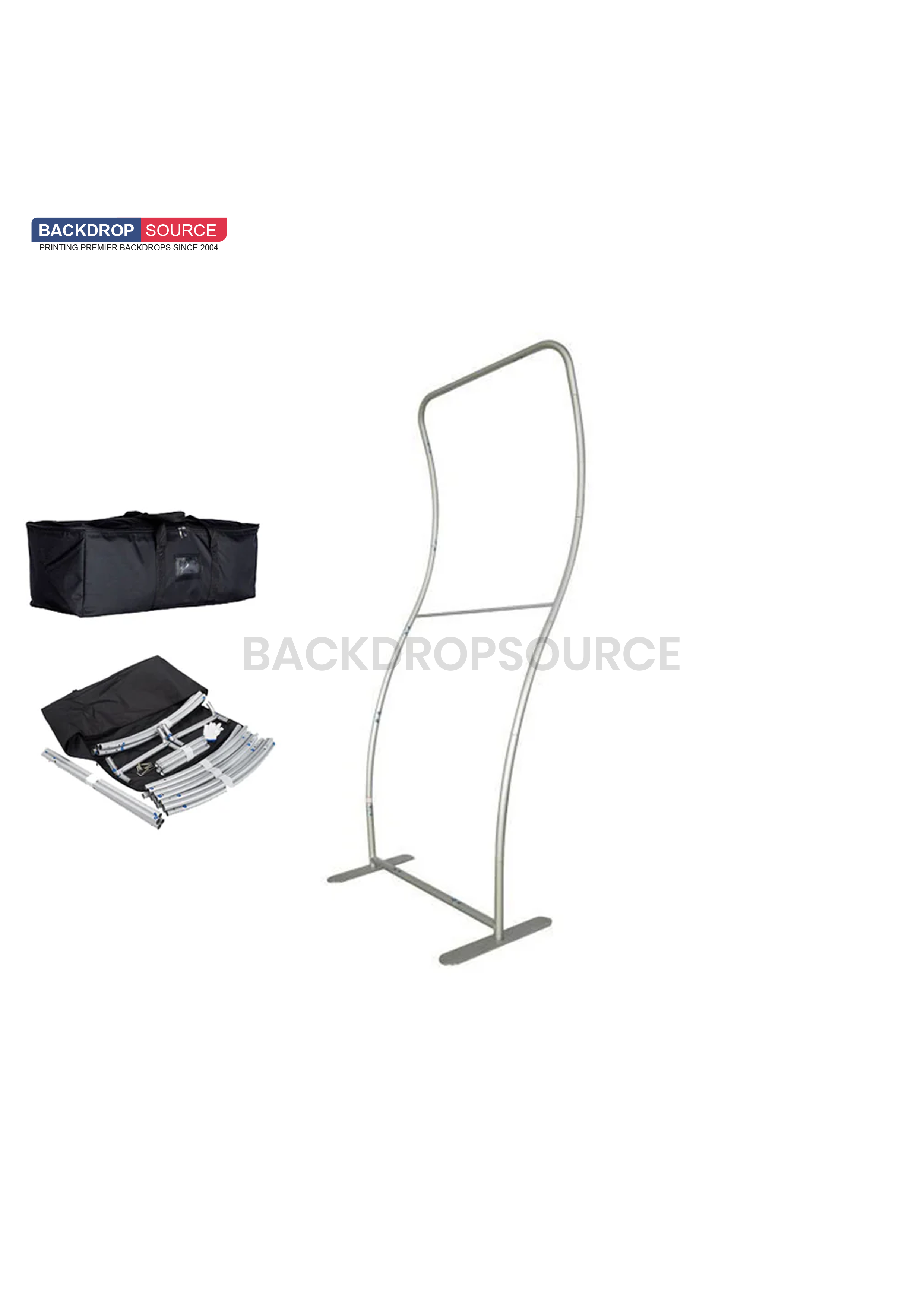 Vertical S-Shaped Fabric Banner Display