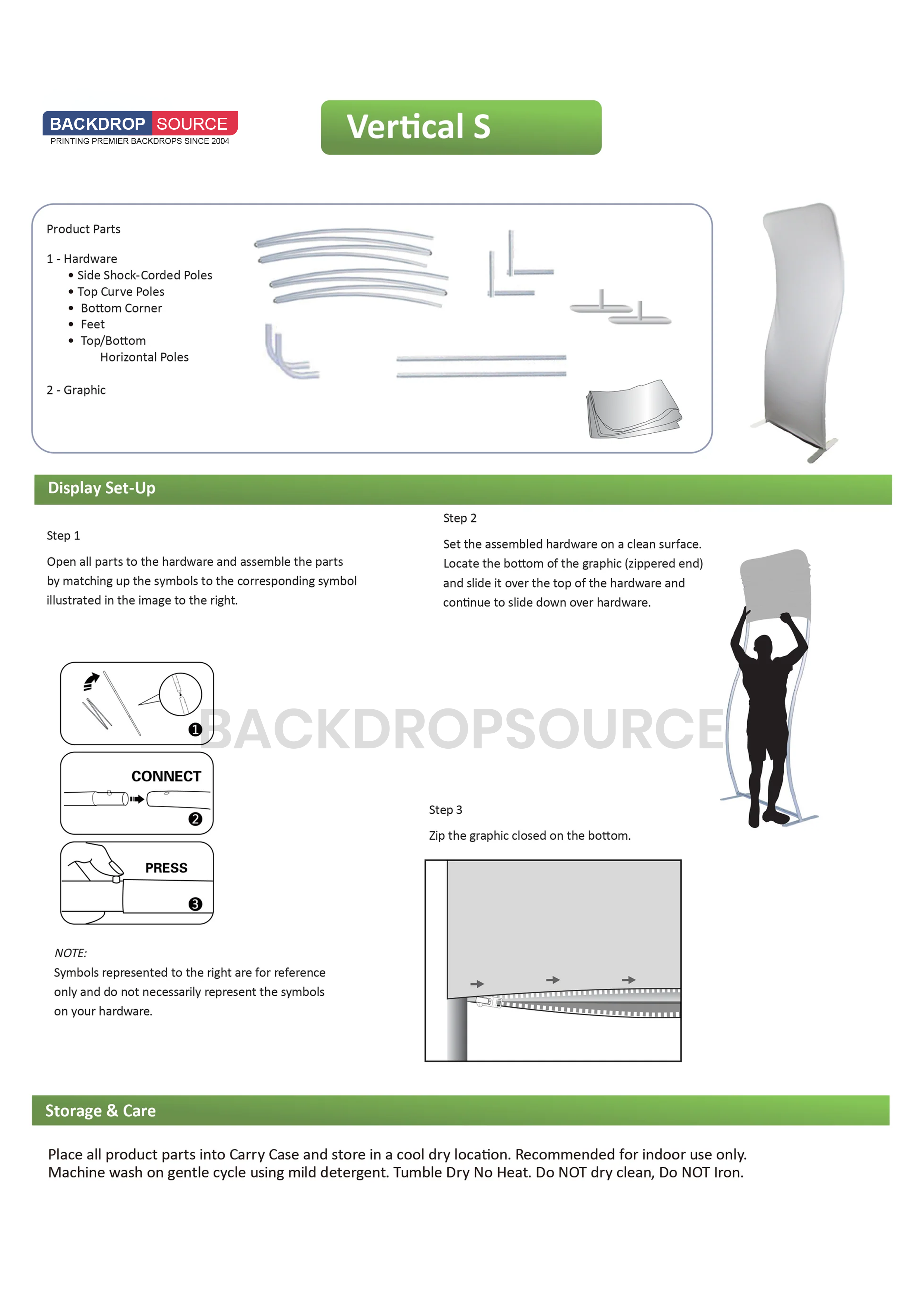Vertical S-Shaped Fabric Banner Display