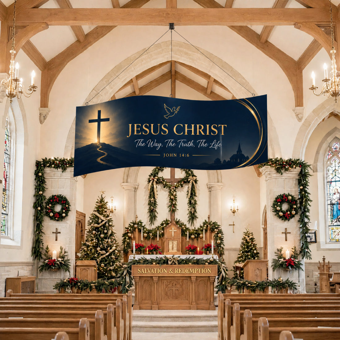 Church Wave Hanging Banner