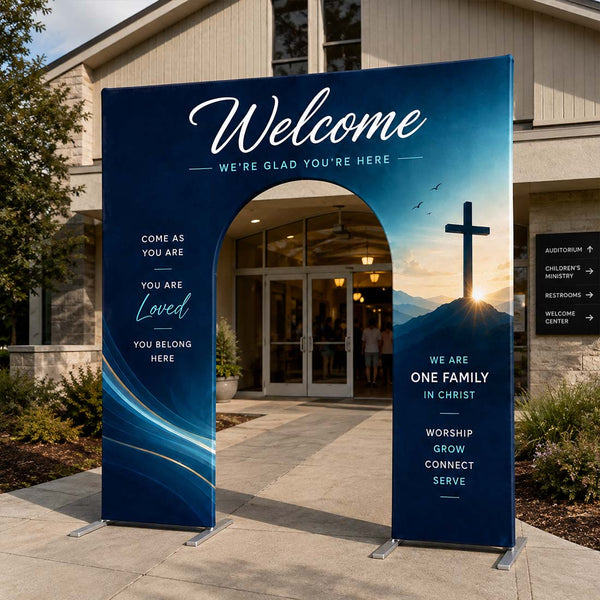 Church Welcome Arch Fabric Display
