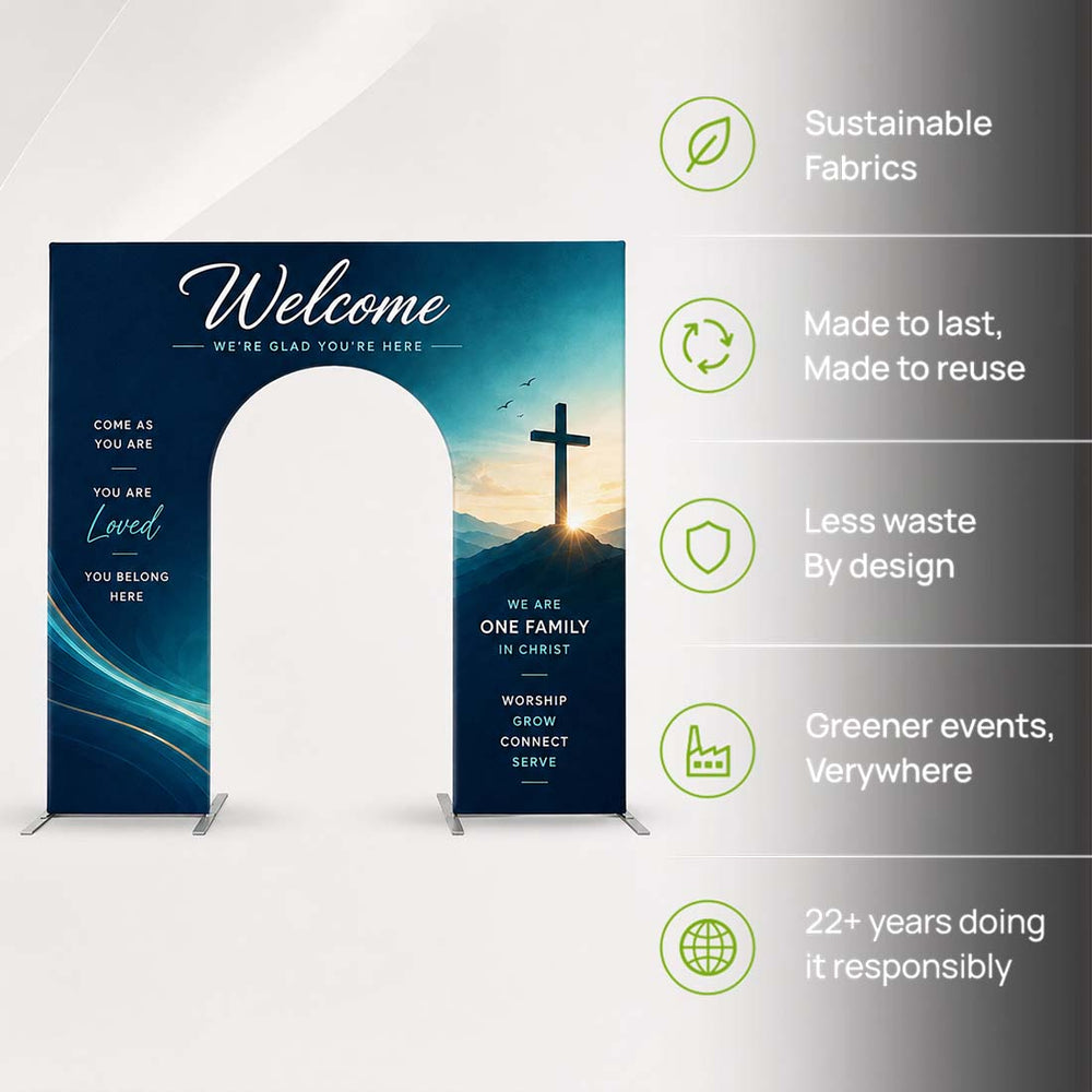 Church Welcome Arch Fabric Display