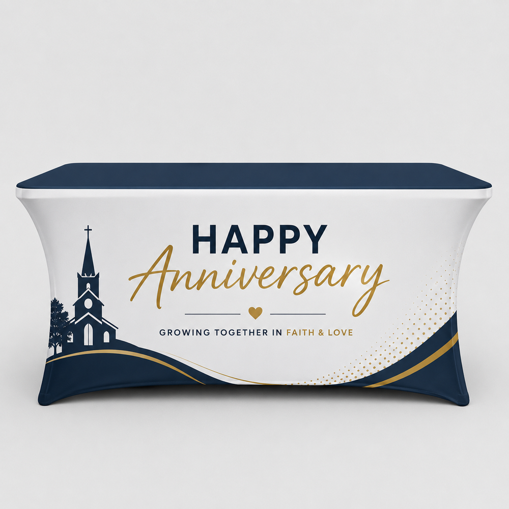 Church Welcome Desk Stretch Table Cover