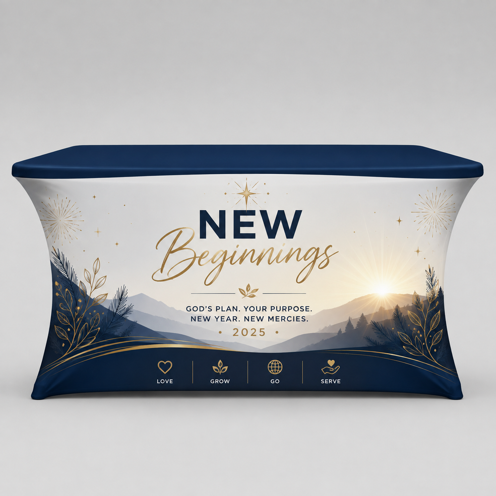 Church Welcome Desk Stretch Table Cover