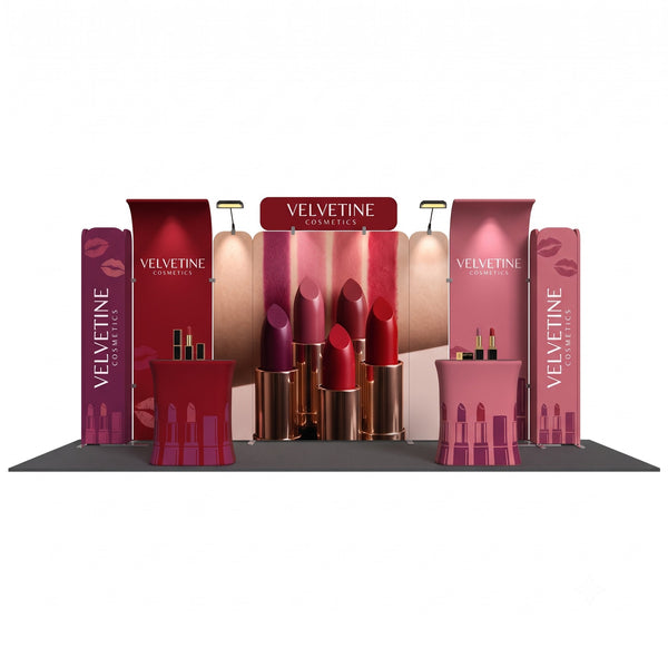 Magnetic Fabric Banner Stand Exhibition Kit with Curved TV Stands & Pop-Up Booths