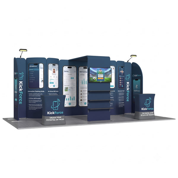 Magnetic Fabric Banner Stand Exhibition Kit with L-Shaped Display & Pop-Up Booths