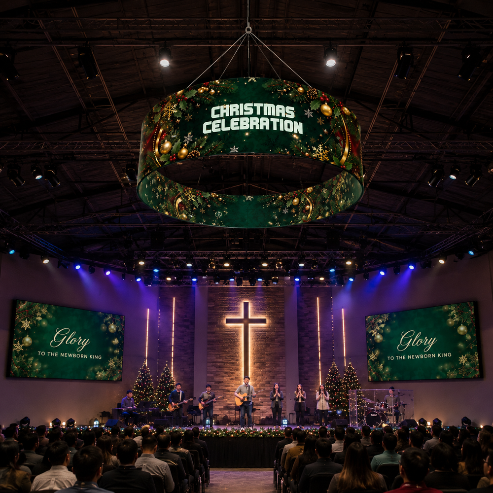 Church Sanctuary Circle Hanging Banner
