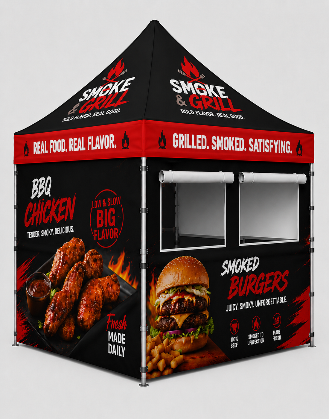 10ft x 10ft Fabric Food Booth Canopy Tent