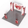 Magnetic Fabric Banner Stand Exhibition Kit with Heart-Shaped Backdrop & Oval Header - top view