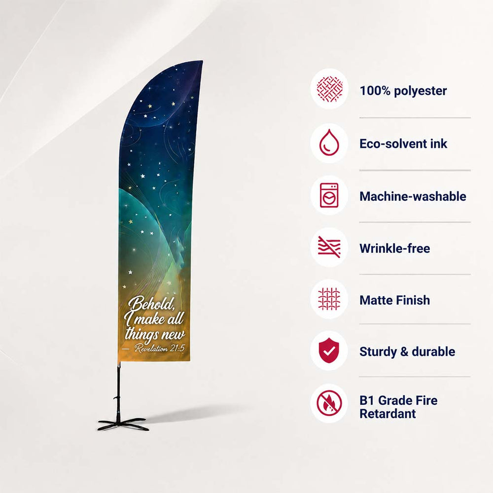 Church Straight Feather Wayfinding Flag