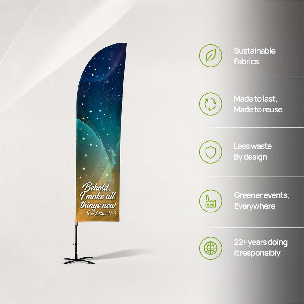 Church Straight Feather Wayfinding Flag