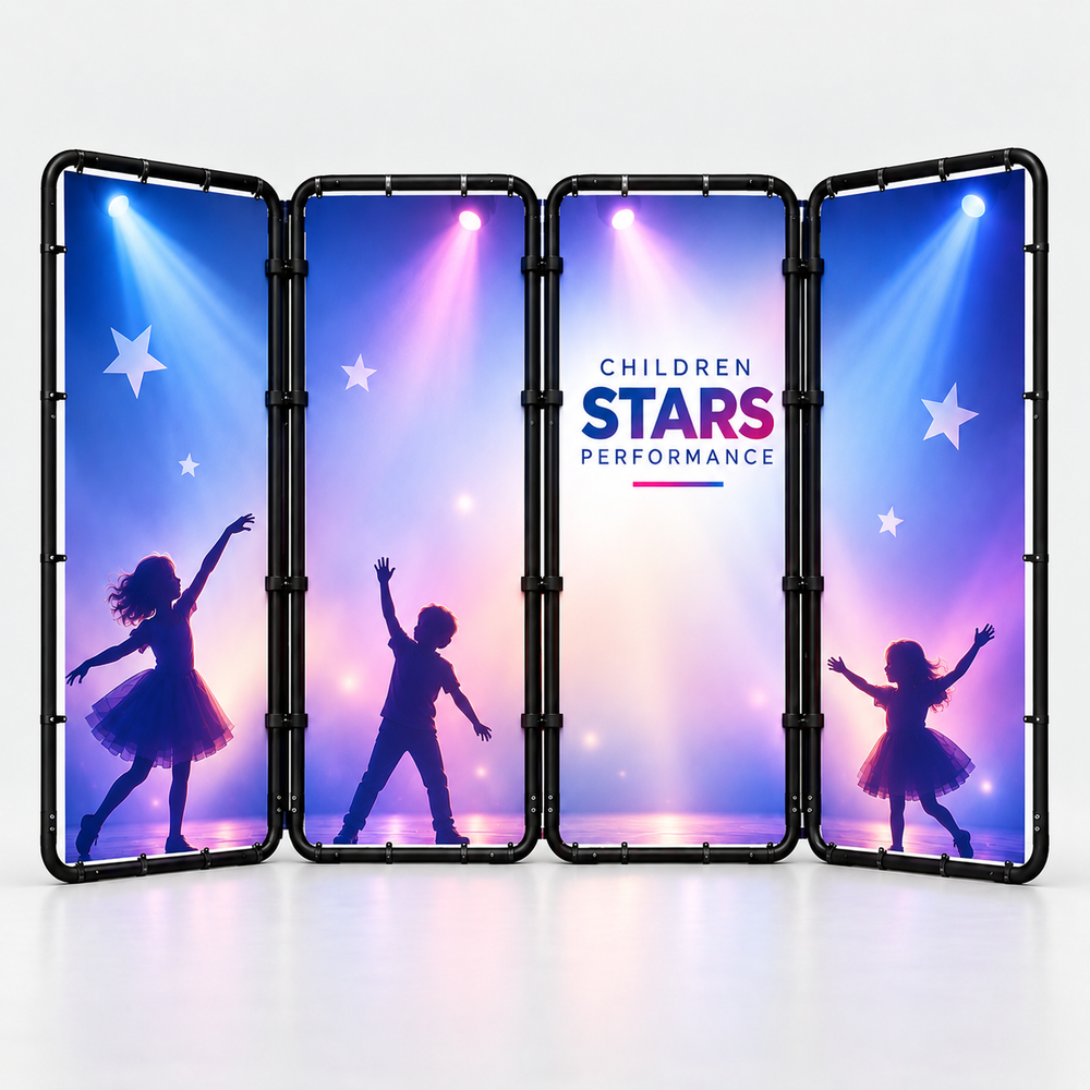Pared multimedia panorámica plegable con diseño que cambia de forma