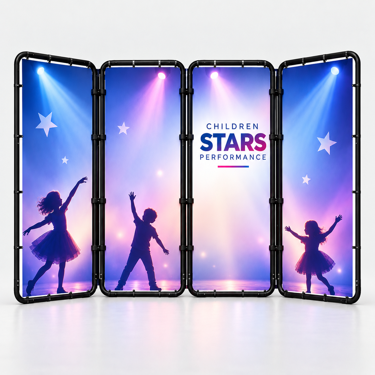 Pared multimedia panorámica plegable con diseño que cambia de forma