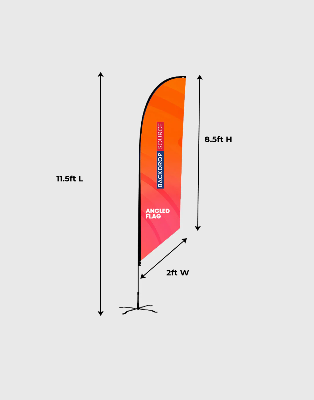 Angled Feather Fabric Flag