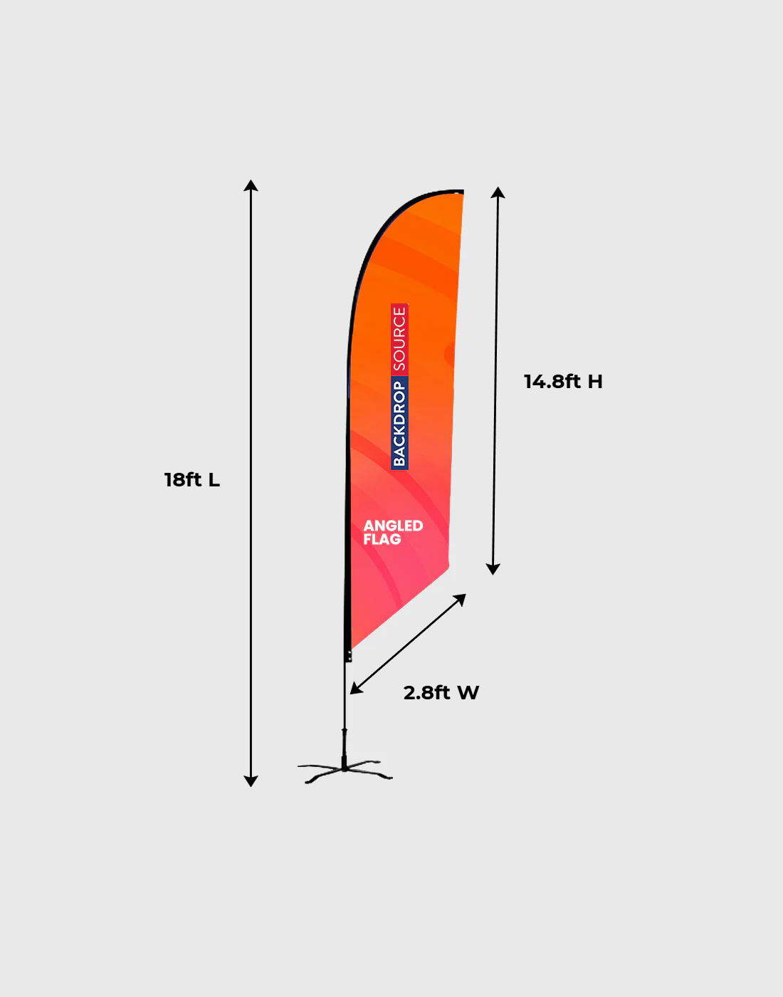 Angled Feather Fabric Flag