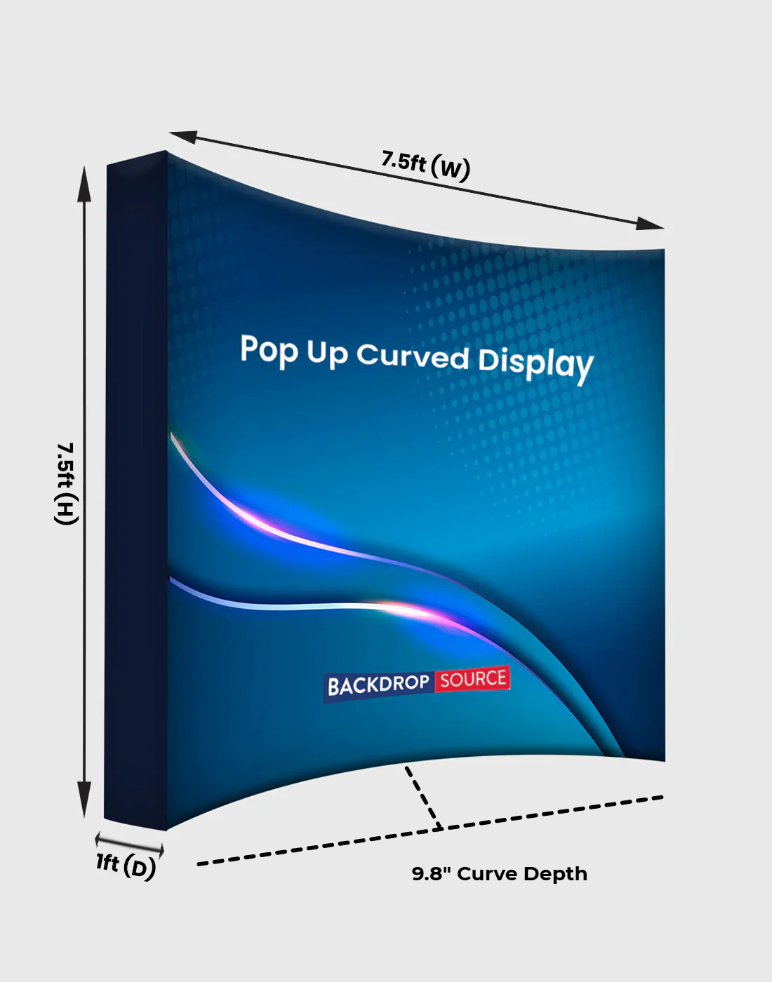 Pop Up Curved Velcro Media Wall