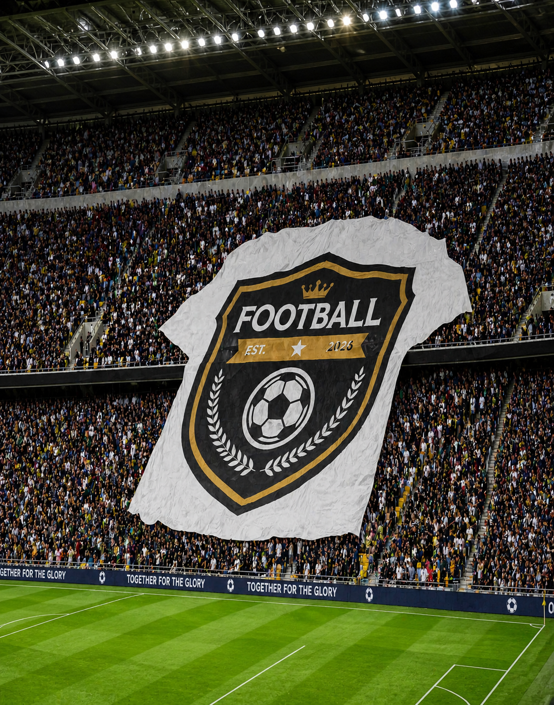 Large-format TIFO stadium banner