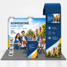 Kit de exhibición de TV con arco en L modular para stands de 10 pies de ancho 