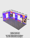 Espositore modulare SEG Lightbox da 10 piedi per fiere - Modello 1