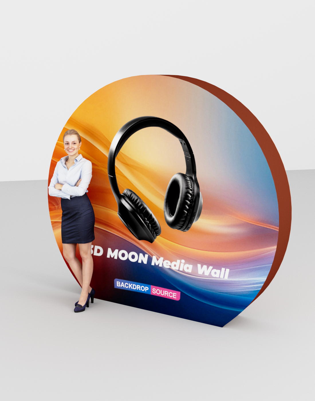 3D Moon-Shaped Tension Fabric Display