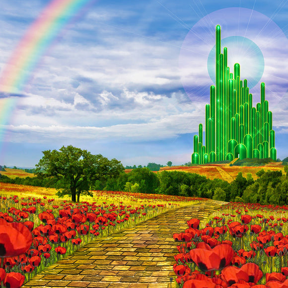 The yellow brick road leading to the Emerald City in the land of Oz Backdrop - Backdropsource