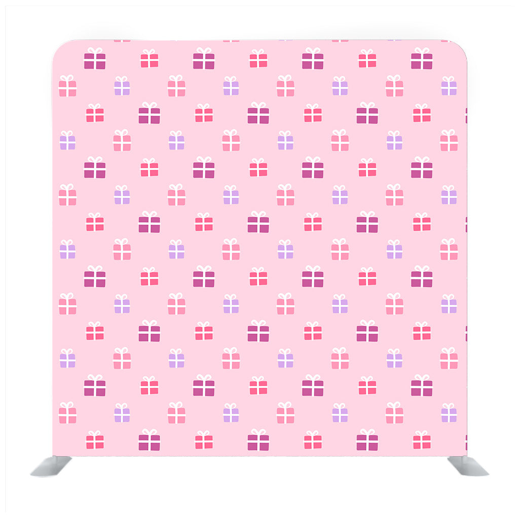 Gift boxes pattern with baby  pink Background Backdrop - Backdropsource