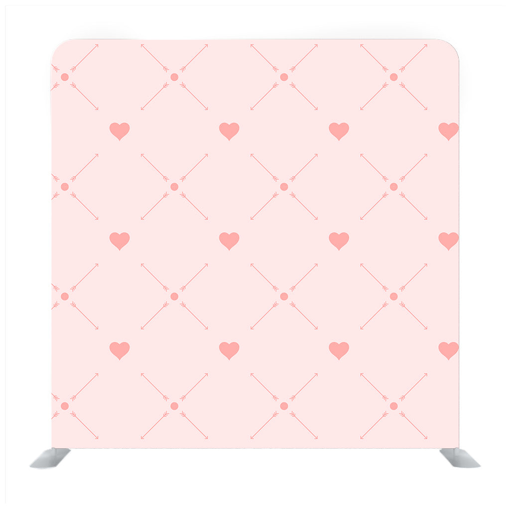 Pattern of Pink Hearts and Arrows on Paper with Watercolor Texture Media wall - Backdropsource