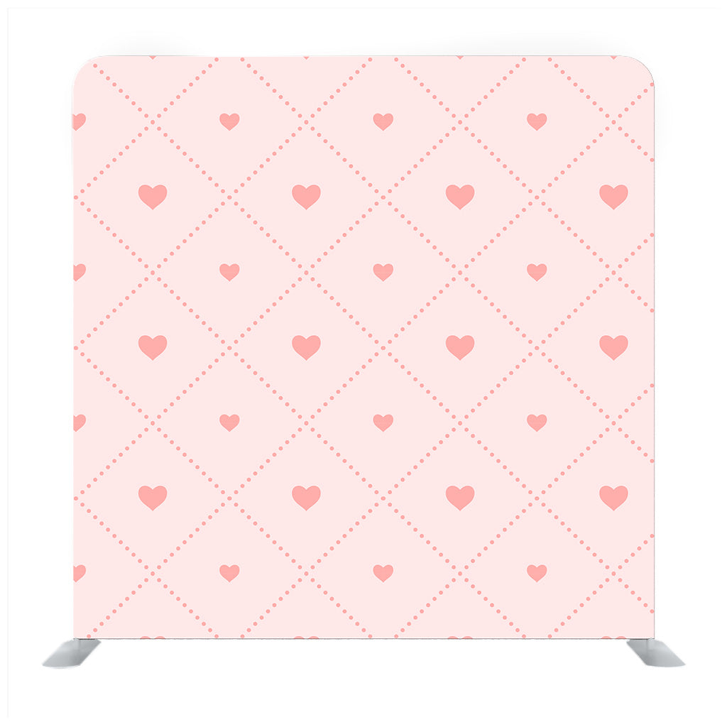 Pink  hearts on baby pink background Media wall - Backdropsource