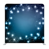 Realistic Lantern Garland on Dark Night Sky Background with Snowflakes Backdrop - Backdropsource