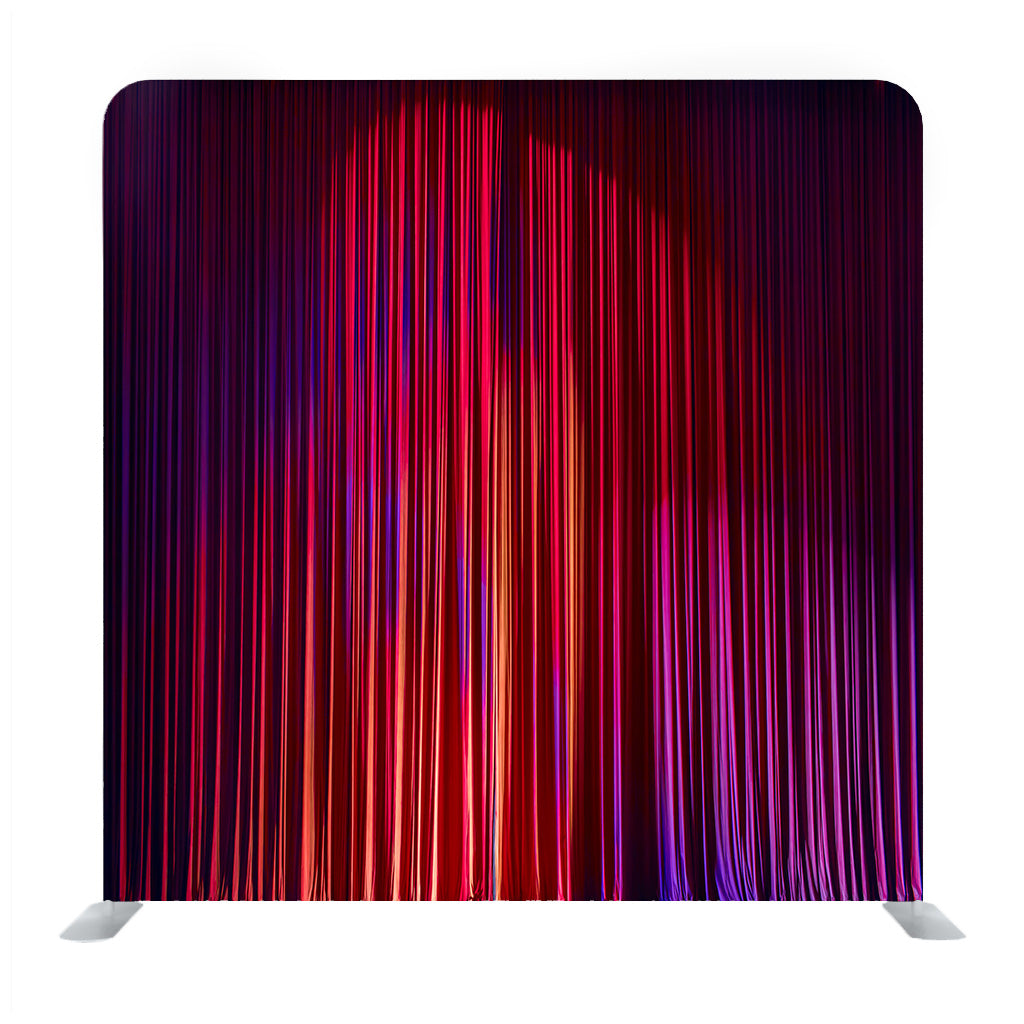 Red Curtains Panorama Closed And The Lights To A Scene Background Media Wall - Backdropsource