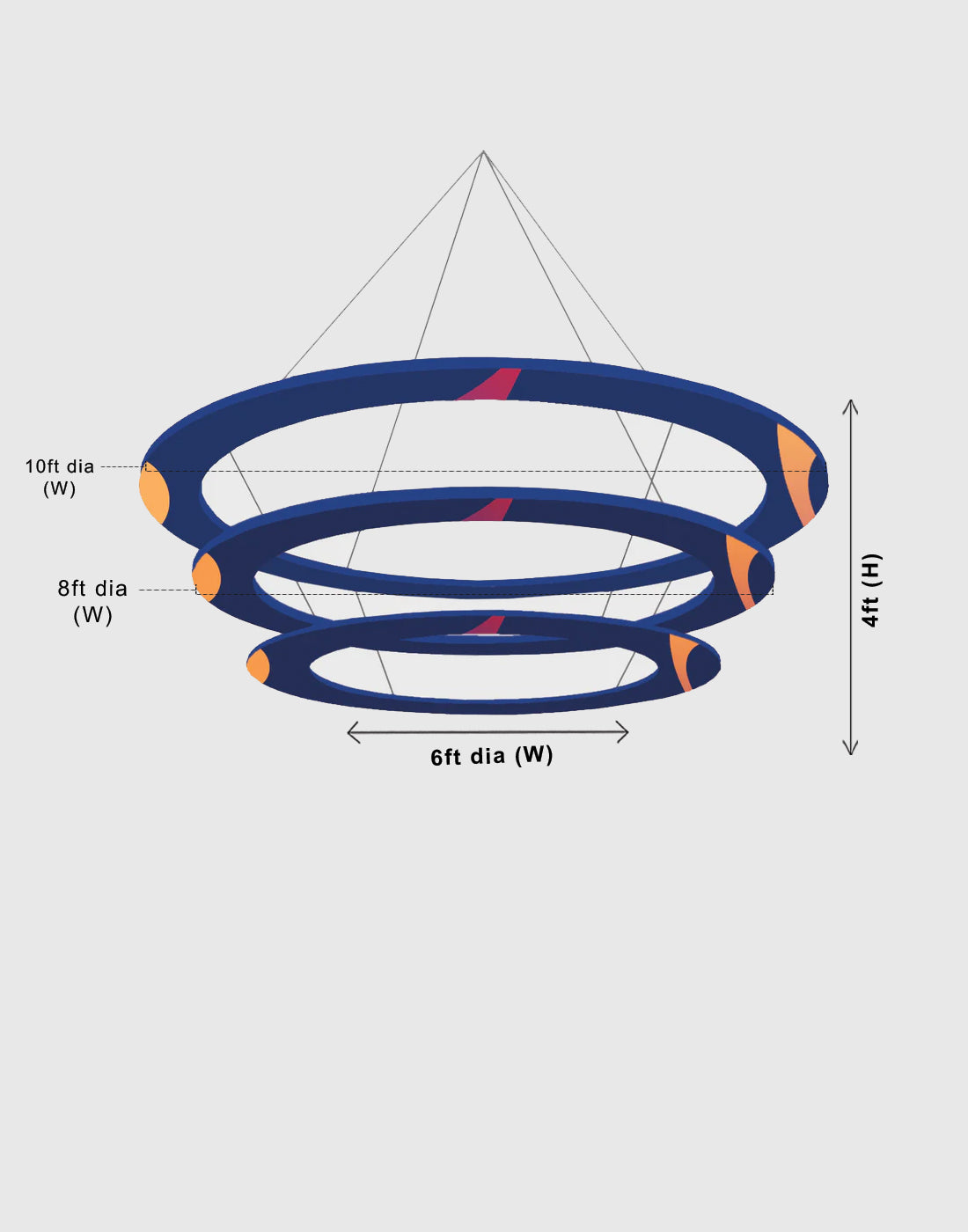 Tiered Ring Hanging Banner - Backdropsource